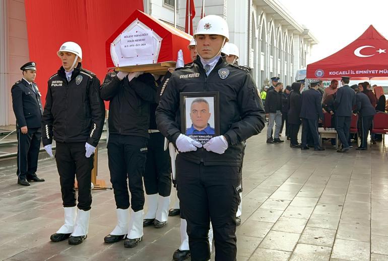 Hayatını kaybeden polis babaya, oğlundan 'selamlı' uğurlama