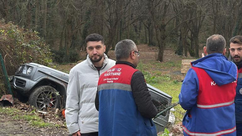 Sarıyer’de ciple seyyar satıcıya çarpıp mesire alanına uçtu